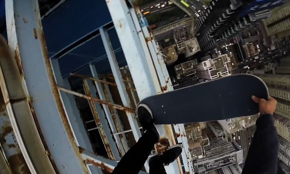The meme features a screenshot of a skateboarder's point of view, with the board flying out of his hands as he jumps off a ramp. The text "I just spent 10 hours building this ramp" appears in a small font at the bottom of the image. The humor comes from the absurdity of the skateboarder's sudden loss of control and the implication that all his hard work was for nothing.
